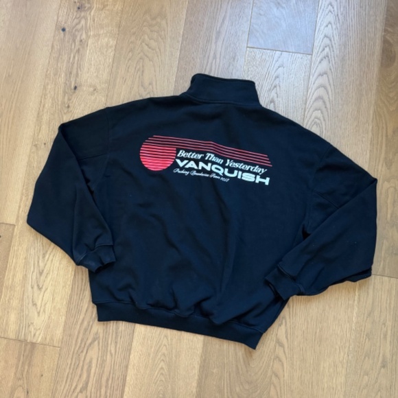 Vanquish Men's Workout Athletic 1/4 Zip Sweatshirt - Black - Size L - EUC - Picture 1 of 7